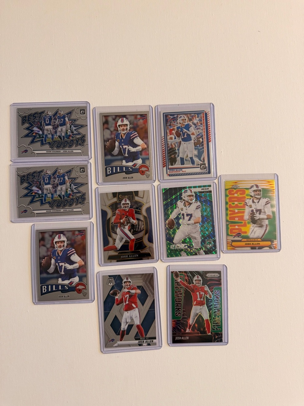 Topps Buffalo Bills Josh Allen Football Card Lot - Blue, White, Red